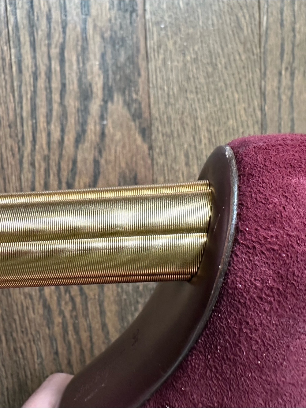 Salvatore Ferragamo Burgundy Suede Pointed-Toe Knot Pumps - Picture 10 of 11